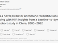 暗网禁区
刘甲野团队在Frontiers in Immunology发表HDL-C预测HIV感染者免疫重建新成果